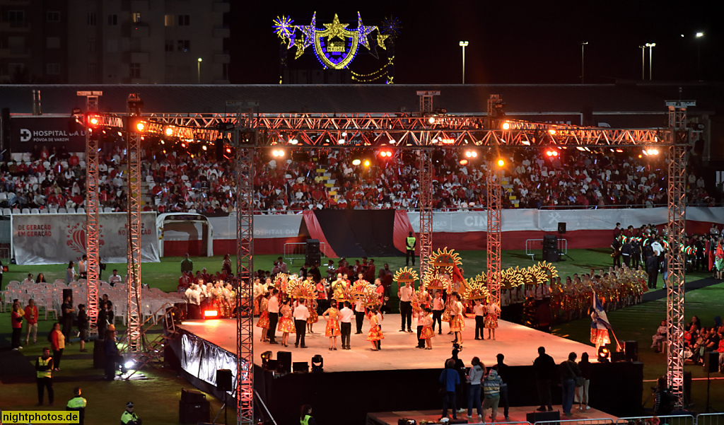 Póvoa de Varzim. Espetáculo das Rusgas. Atuação da Rusga da Póvoa MAPADI Mariadeira Regufe Belém Norte Matriz Sul. Estádio do Varzim Sport Club