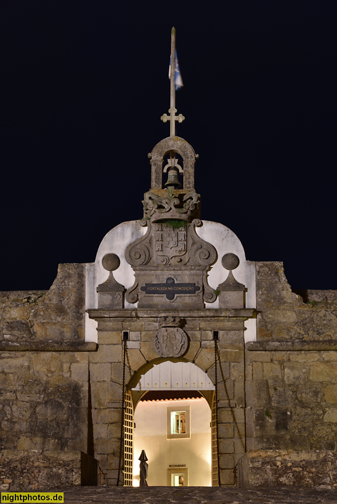 Póvoa de Varzim. Fortalezza de Nossa Senhora da Conceição. Erbaut 1701-1740 unter König Pedro II. und König João V. Haupttor Aussenansicht