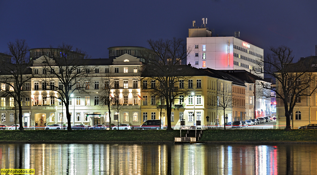 Schwerin. Schelfstadt. Hotel Niederländischer Hof. Neoklassizistisch. Umbau zum Hotel 1921 von Hans Stoffers für Hotelier Hermann Krasemann. Alexandrinenstrasse 12-14