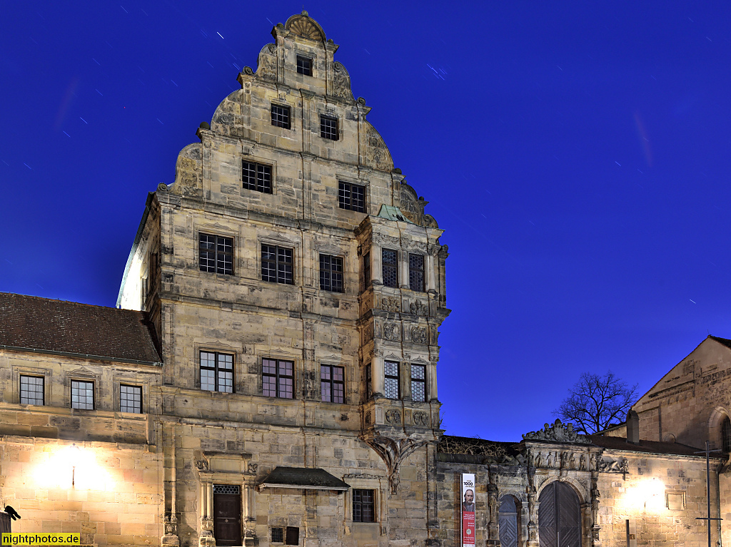 Bamberg. Historisches Museum. Erbaut 1570 als 'Alte Hofhaltung' von Erasmus Braun für Fürstbischof Veit II. von Würtzburg. Renaissance. Domplatz 7