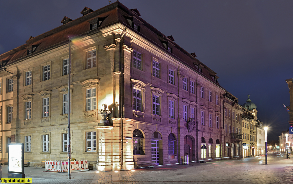 2025-03-29 48 Bamberg. Ehem. Sparkasse. Barock erbaut 1732-1737 von Balthasar Neumann und Justus Heinrich Dientzenhofer als Klerikalseminar. Umbau 1939-1943 von Peter Keh. Hauptwachstrasse 1