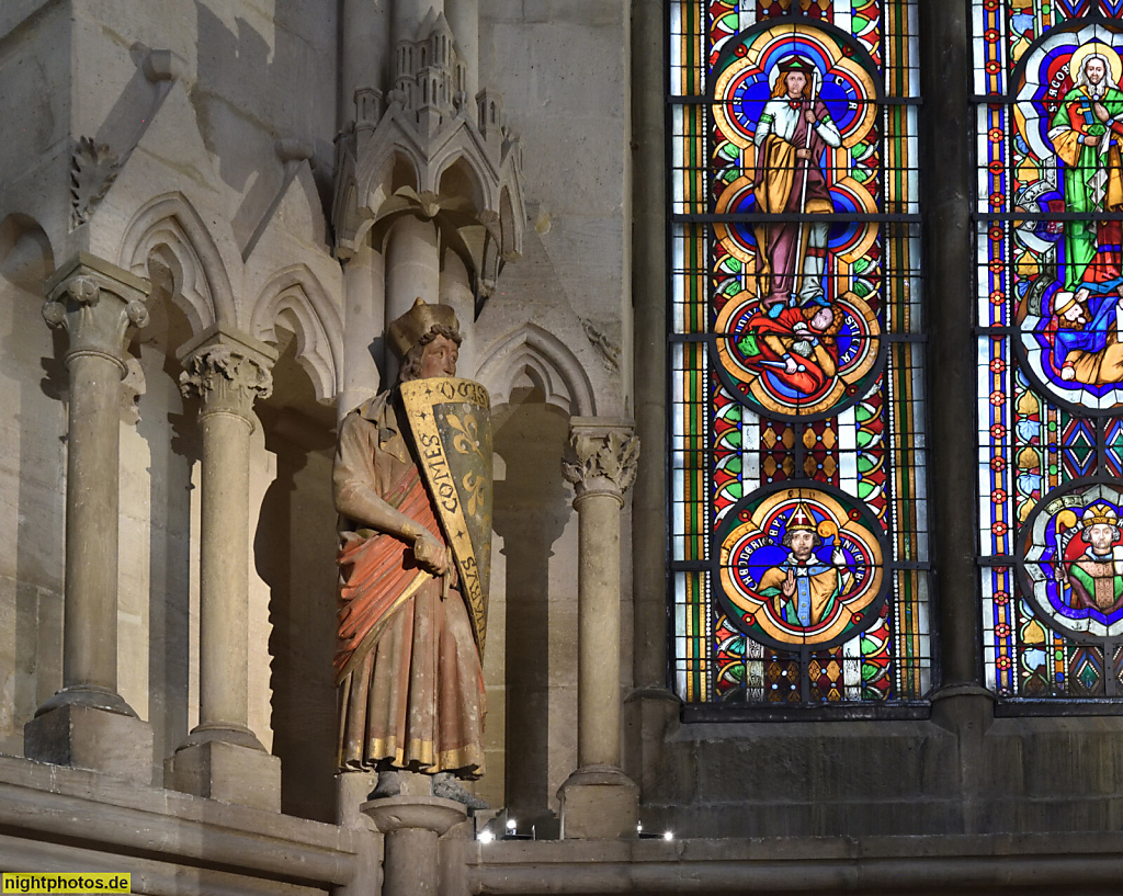 Naumburg. Evangelischer Dom St Peter und Paul. Erbaut ab 13. Jhdt. Westchor erbaut 1250-1260. Stifterskulptur Dithmar