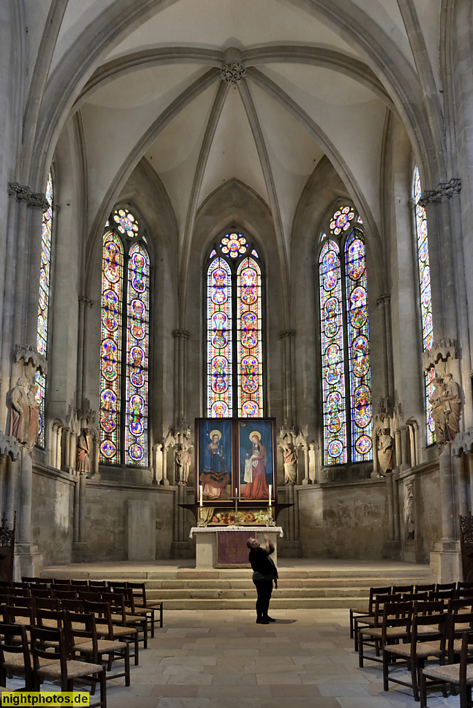 Naumburg. Evangelischer Dom St Peter und Paul. Erbaut ab 13. Jhdt. Westchor erbaut 1250-1260 mit Altar und Stifterskulpturen