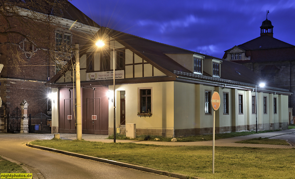 Naumburg. Straßenbahndepot. Inbetriebnahme 1892. Elektrifizierung 1906. Oldtimerbetrieb seit 2007. Poststrasse