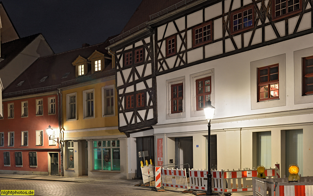 Naumburg. Schiefes Fachwerk. Marienstrasse 8-10