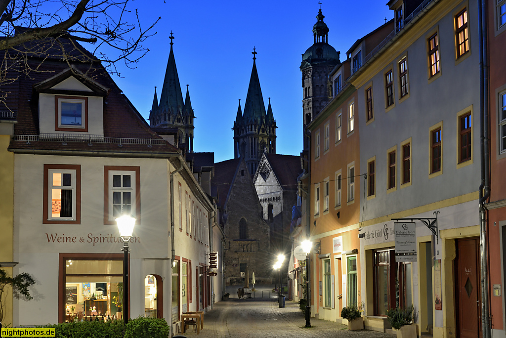 Naumburg. Strassenszene Steinweg mit Naumburger Dom