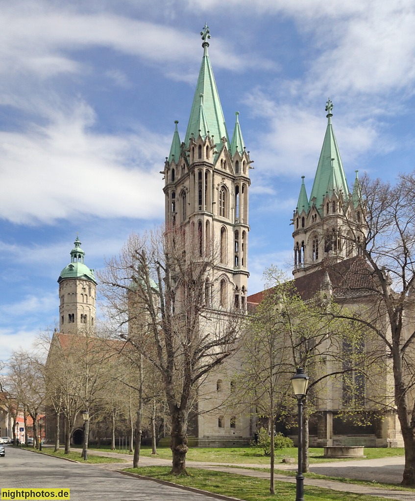 Naumburg. Evangelischer Dom St Peter und Paul. Erbaut ab 13. Jhdt. Westchor. Westtürme Gotische umgebaut im 19. Jhdt von Bauinspektor Johann Gottfried Werner